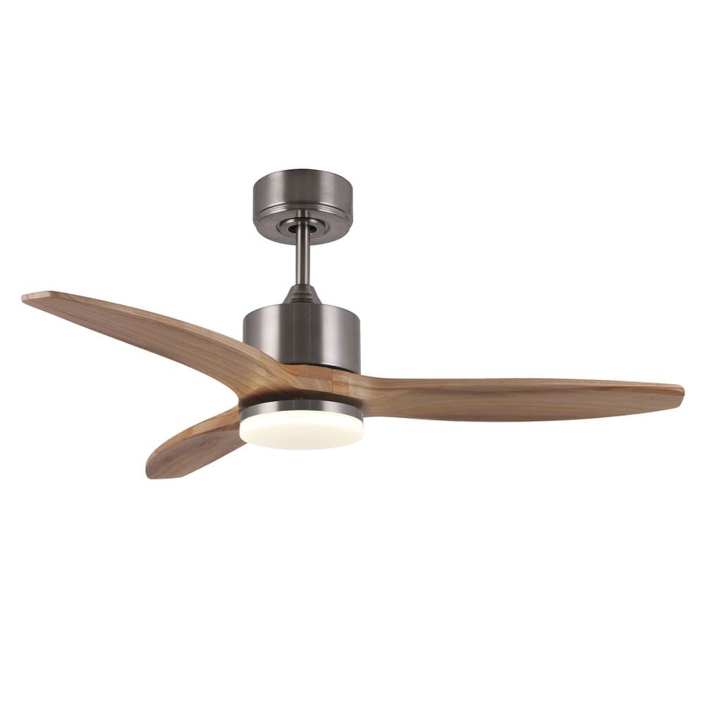 CristalRecord plafondventilator Terre - 1 lichts - 106.6 x 44.9  cm - mat chroom hout