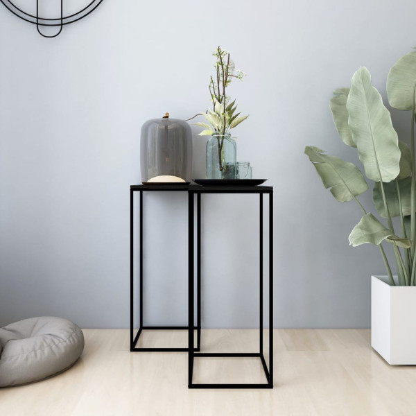 Stolik Kawowy Ława Stół Czarny Metalowy 25x25x60 Do Salonu Do Pokoju