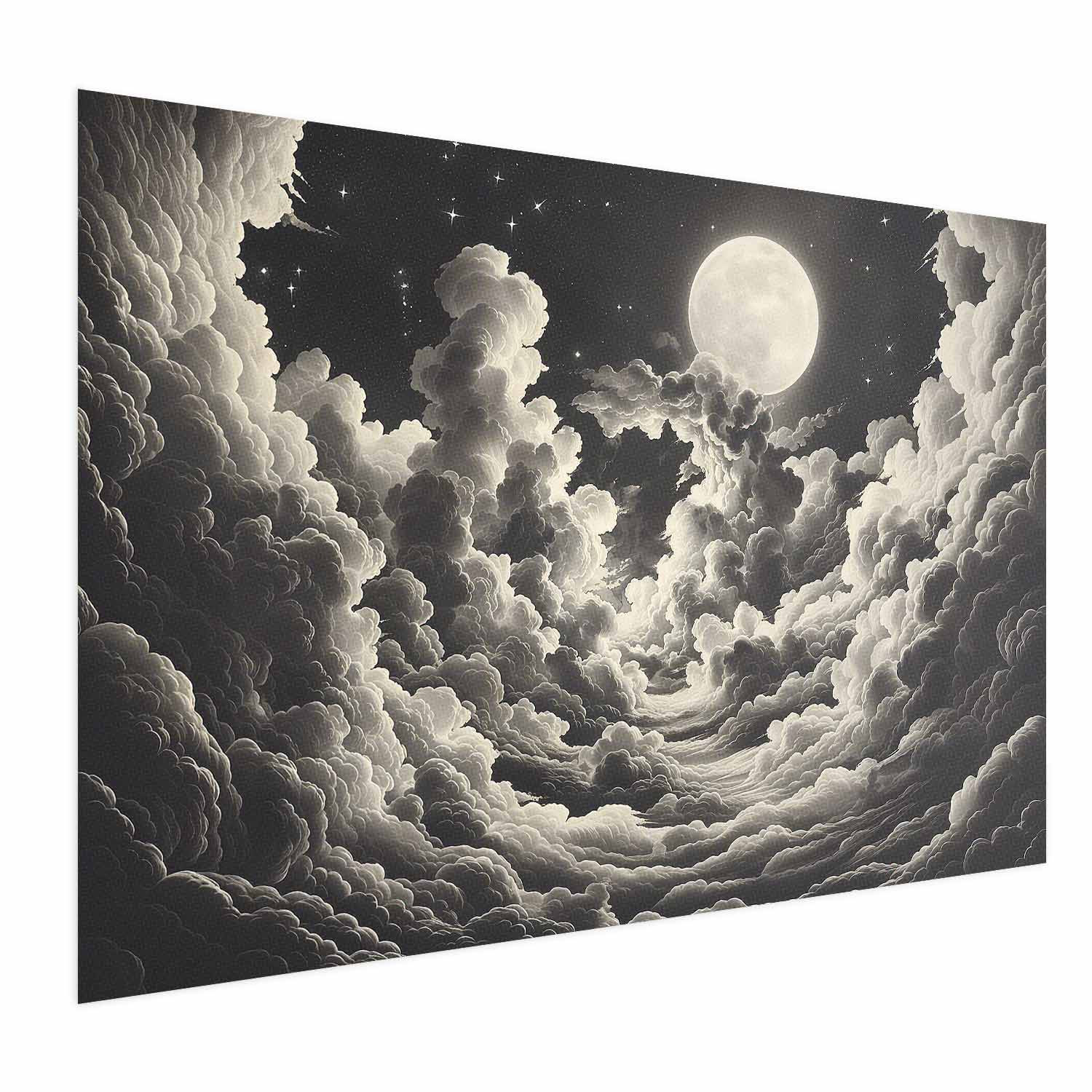 Plakat Księżyc wśród chmur 30x21 cm