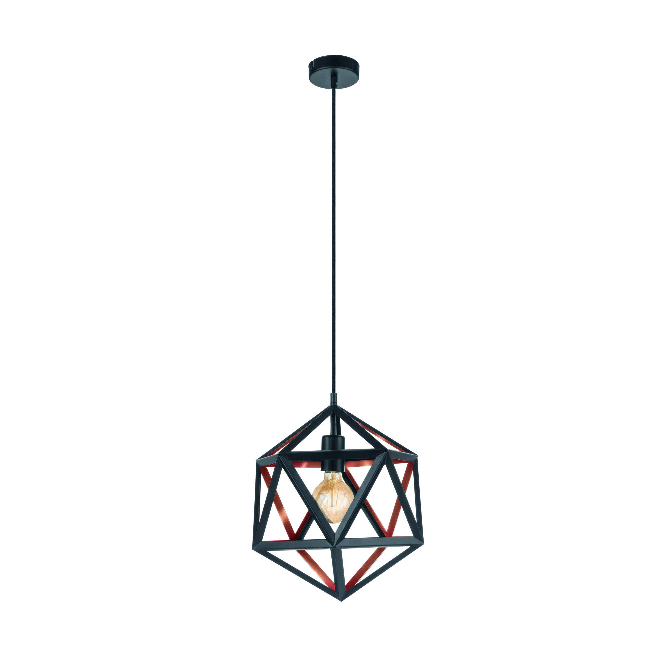 EGLO embleton 1 Embleton 1 - hanglamp - e27 - ø 30,5 cm - zwart/koper