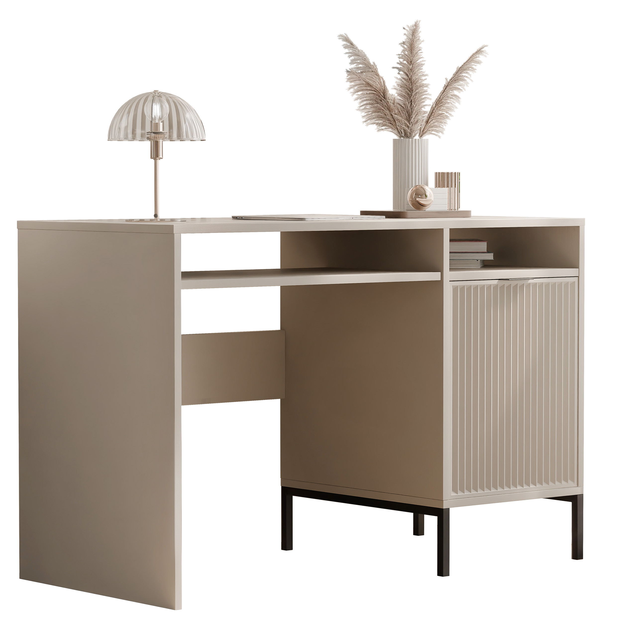 Nowoczesne biurko WAVE 120 cm na nóżkach - kaszmir