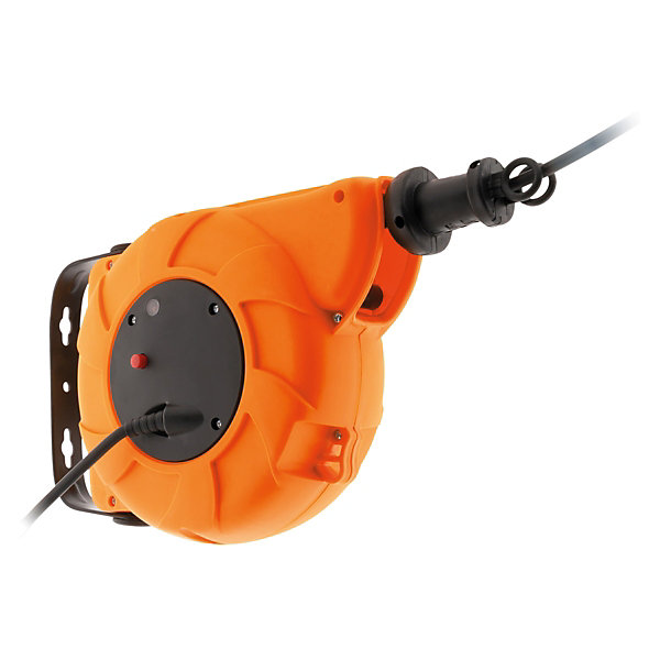 Lot de 4 enrouleurs muraux câble HO5VV-F 3G1mm² 11m   2m - Orange - Zenitech