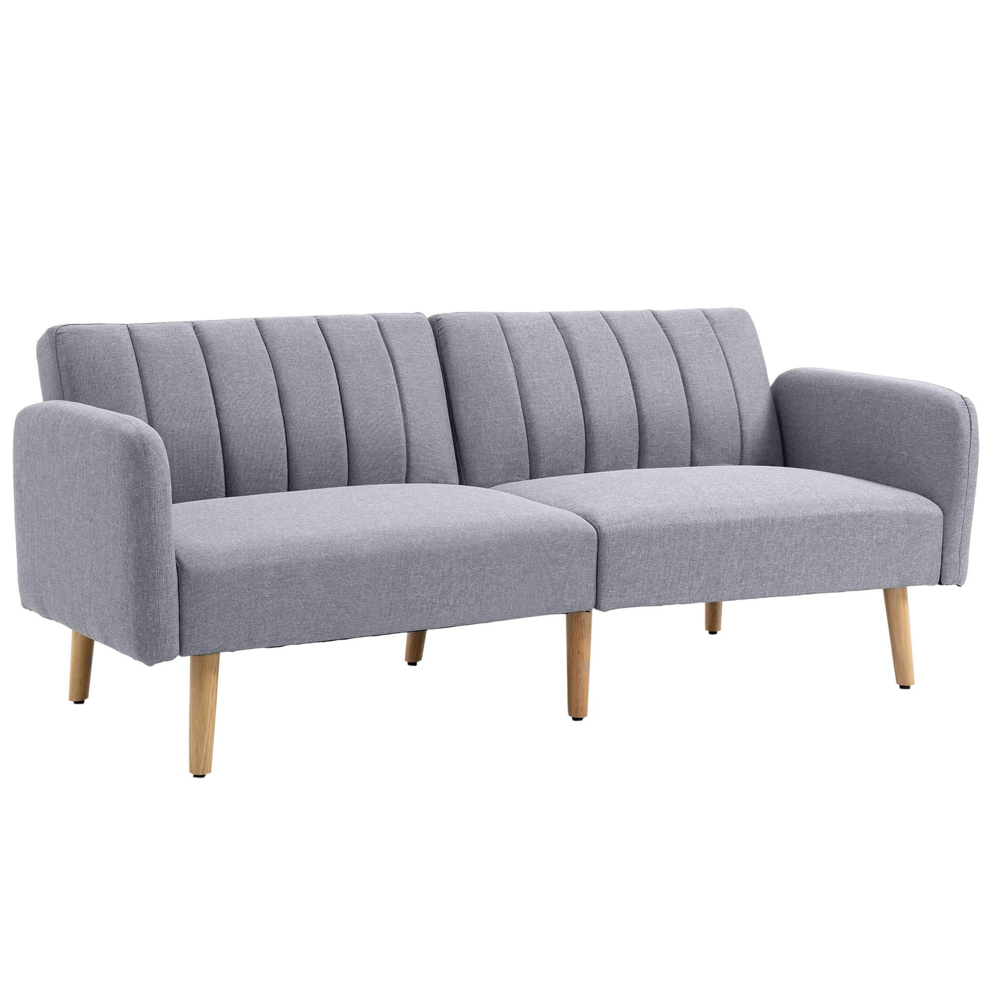 - Canapé convertible 2 places design scandinave inclinable tissu gris