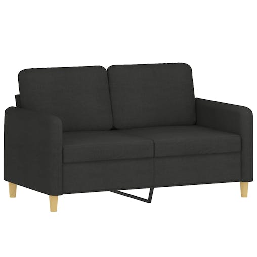 NNEVL 3 Piece Sofa Set with Pillows Black Fabric