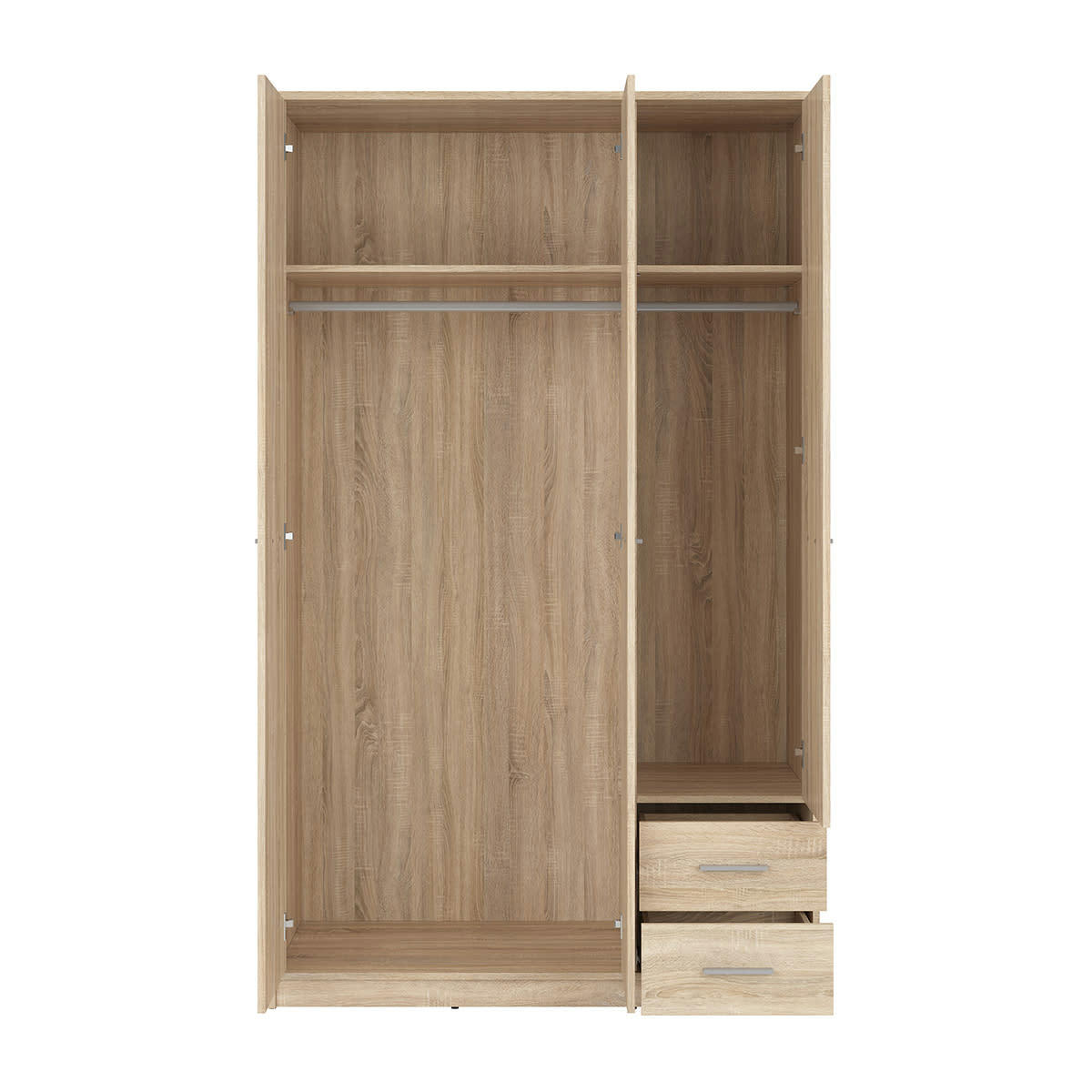 - Armoire 3 portes 2 tiroirs stratifiés naturel