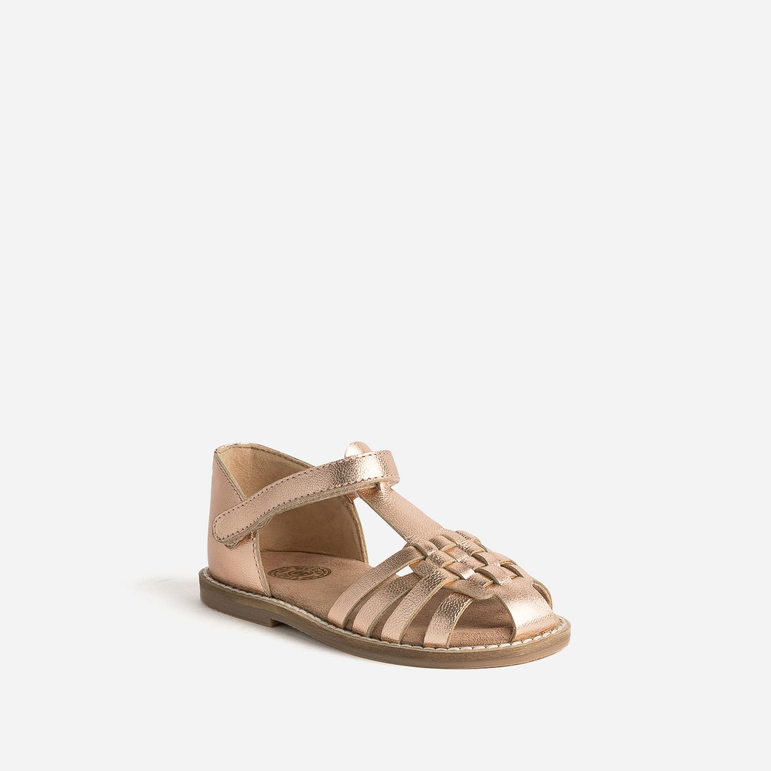 Sandale BUGGY rose cuivré en cuir