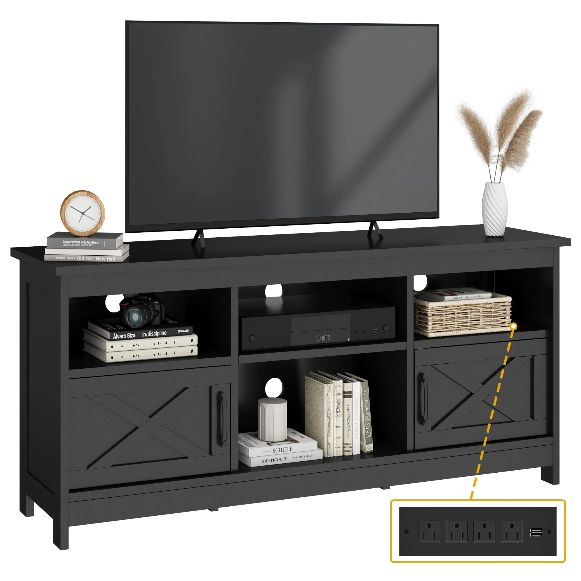 Moasis Farmhouse TV Stand for 65/55TV