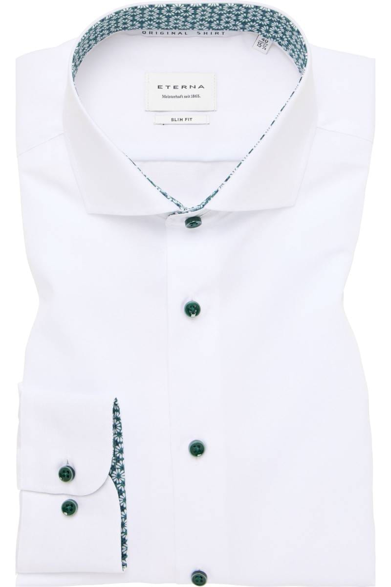 ETERNA Slim Fit Hemd weiss, Einfarbig
