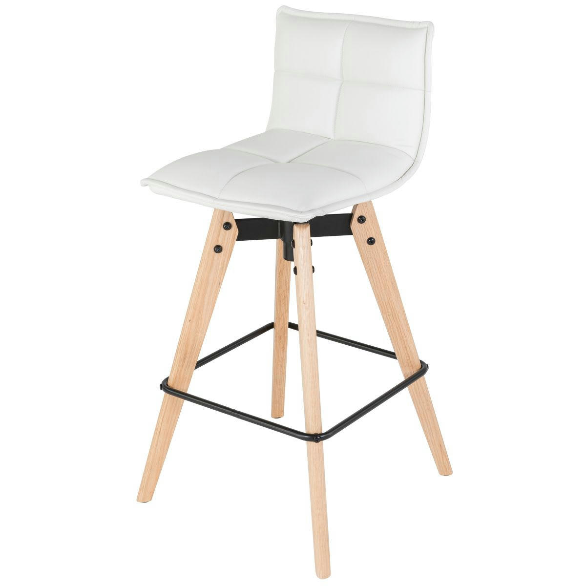 MAE - Chaise de bar design blanche imitation cuir