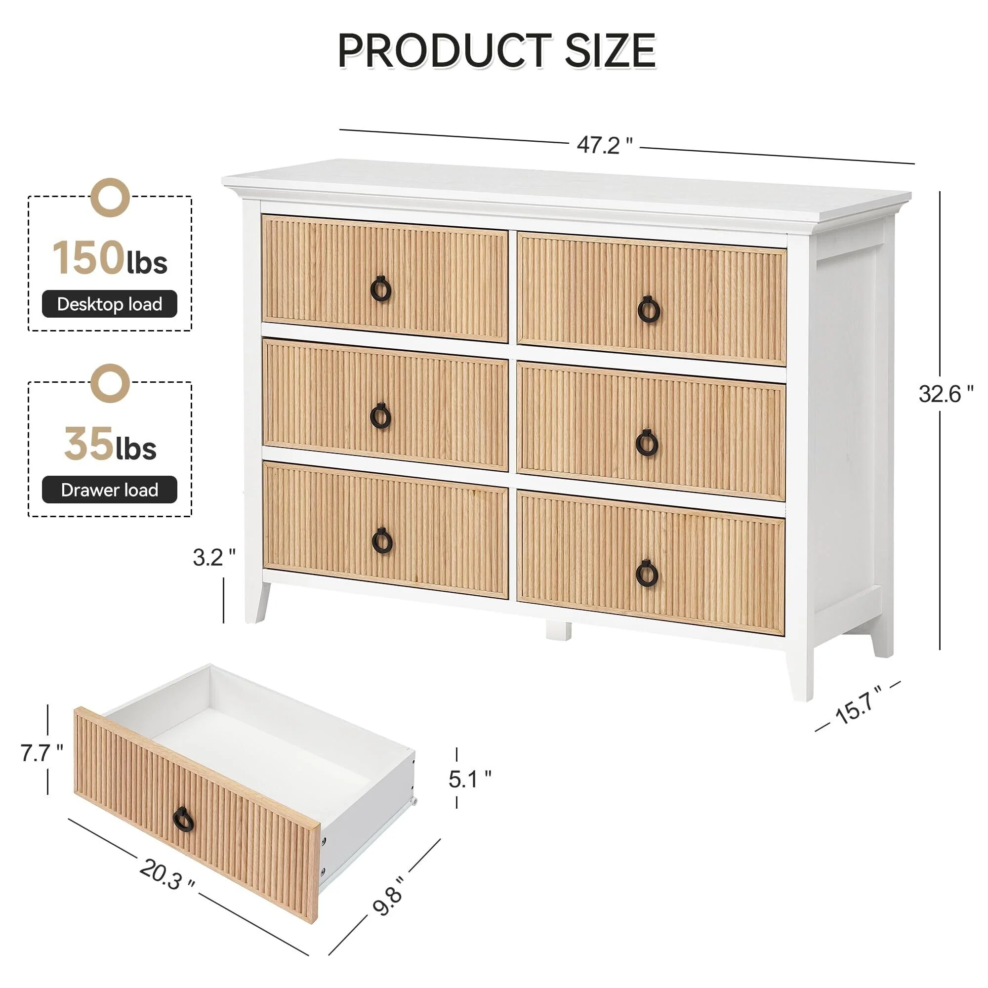6 Drawer Dresser for Bedroom