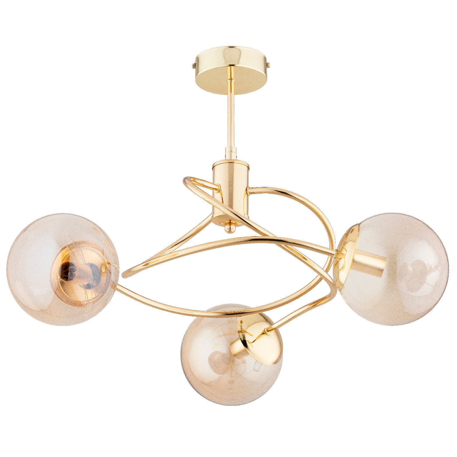 Lampa wisząca złoto-bursztynowy TOSCA 3xE14x10W wym: 42x57x57 cm Alfa