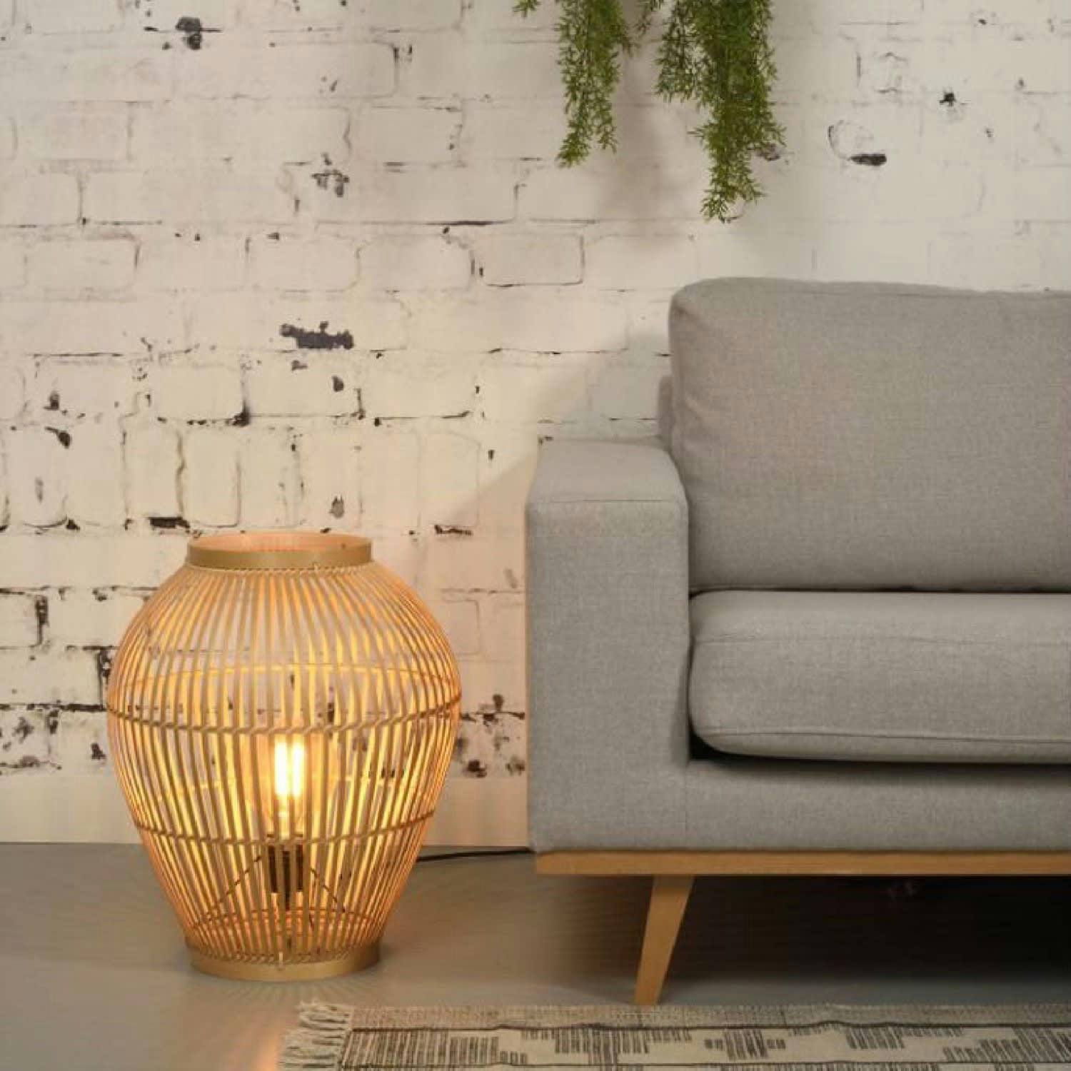 TUVALU - Lampe de sol bambou H50cm