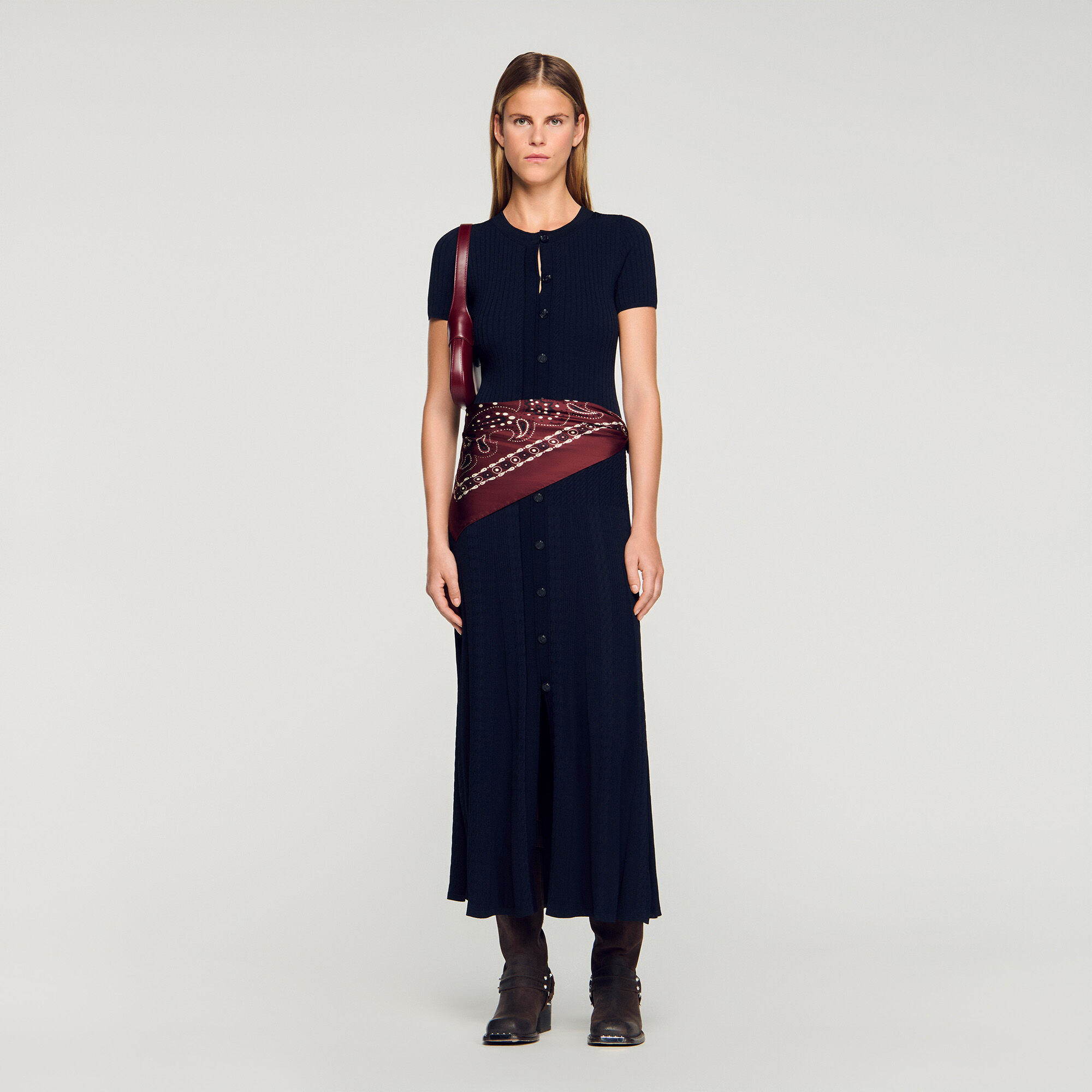 Robe longue en maille
