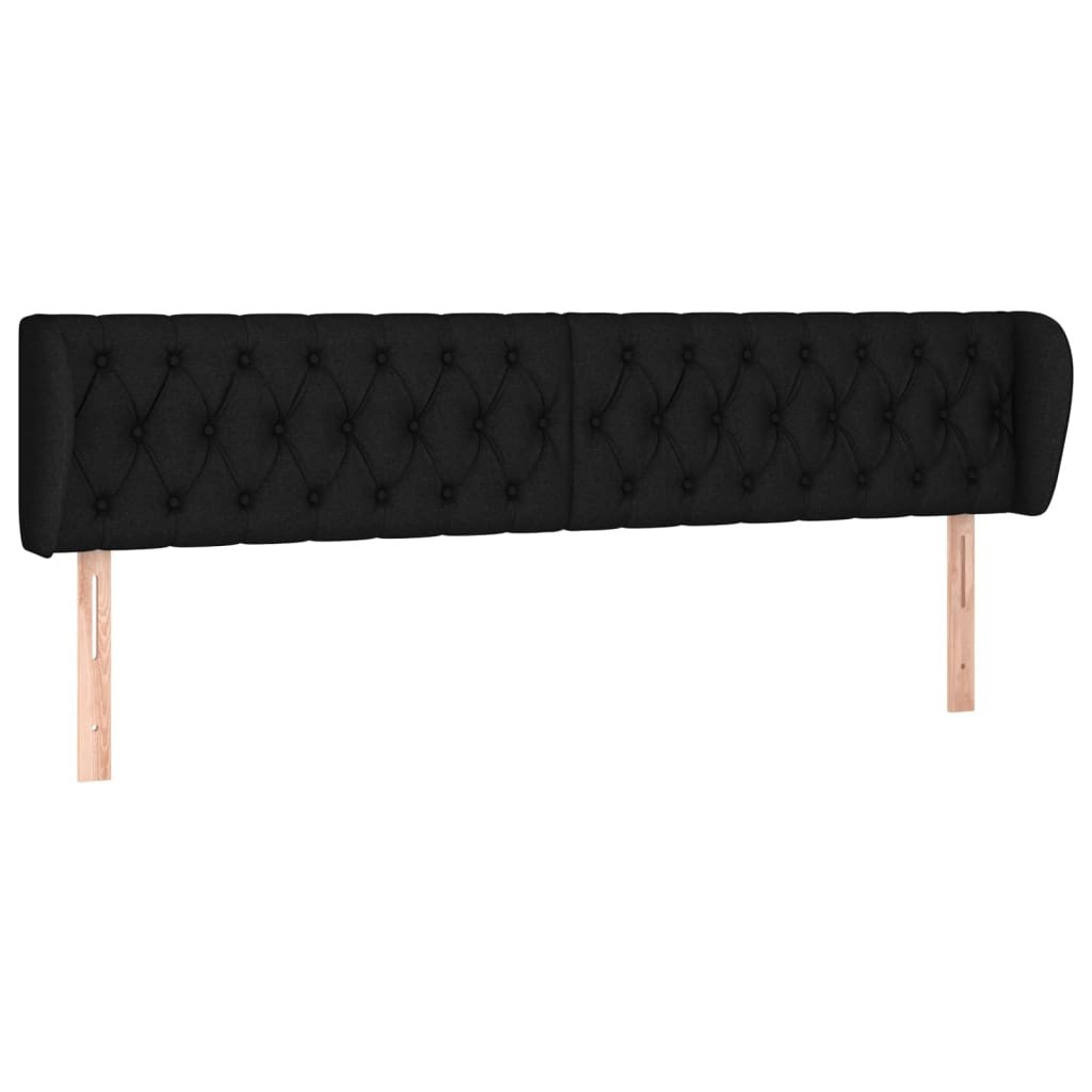 Wezgłowie Czarny 203 x 23 x 78/88 cm Tkanina vidaXL