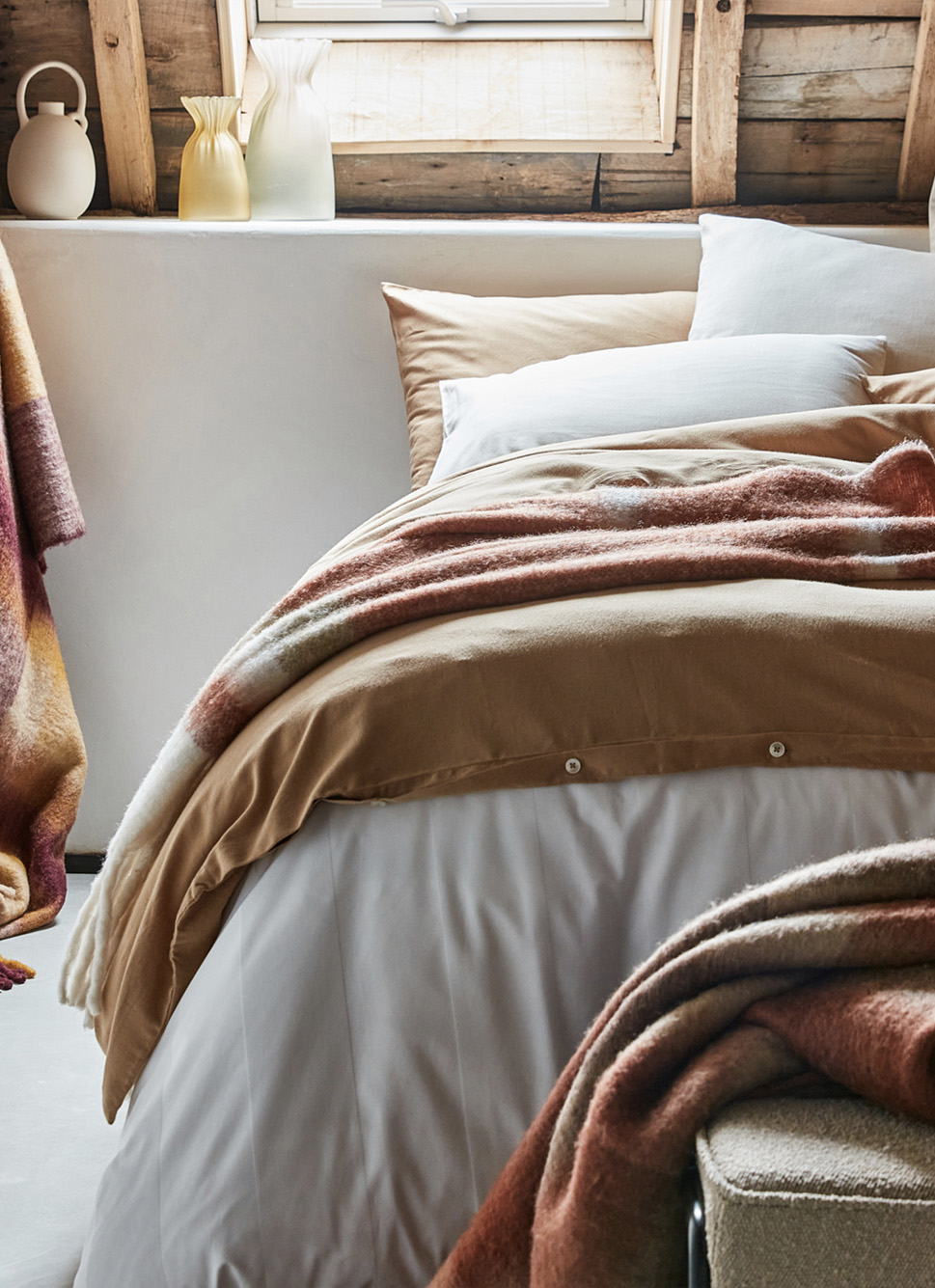 HOUSSE DE COUETTE COTON ET CACHEMIRE CAMEL