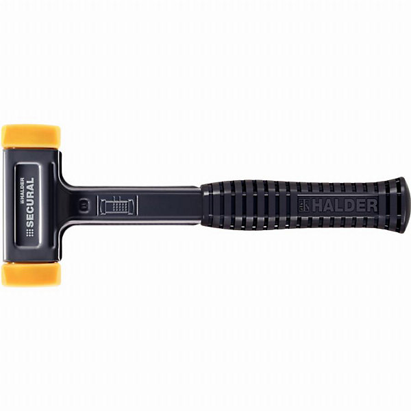 Maillet SECURAL 1 000 g, tête-manche monobloc en acier, embouts polyuréthane rectangulaires 35 x 45 mm - 3380.045