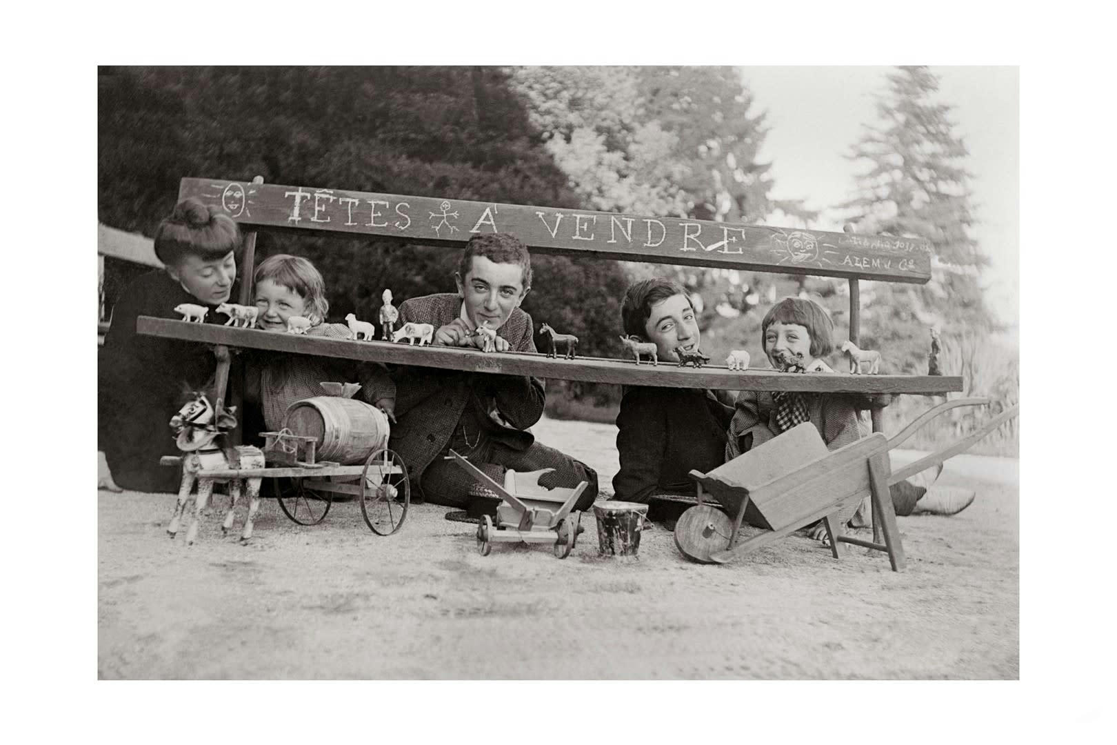 ENFANCE - Photo ancienne noir et blanc enfance n°19 cadre noir 60x90cm