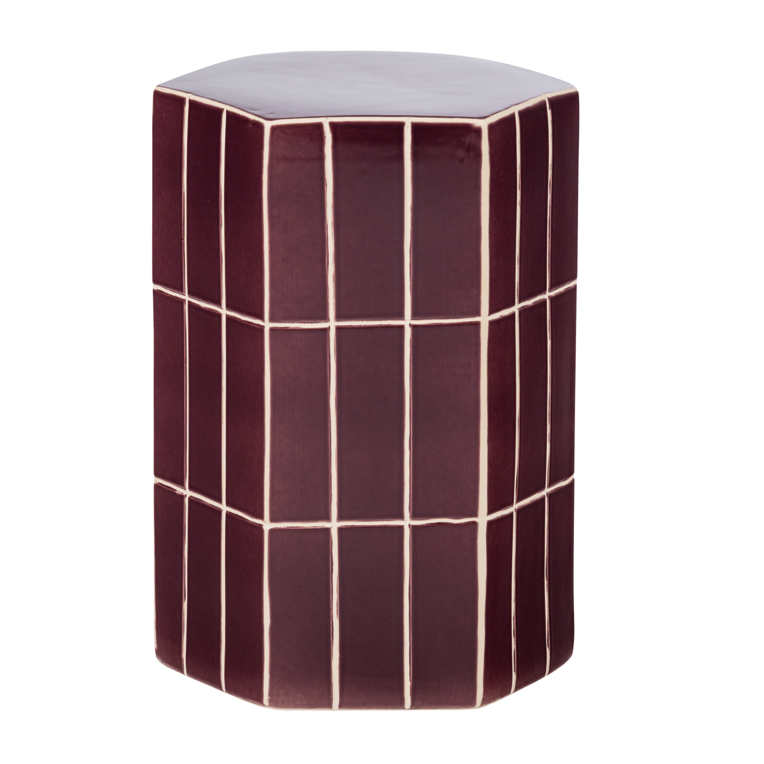 WOOOD decoratieve bijzettafel Plu - Keramiek - Paars - 42x30x26