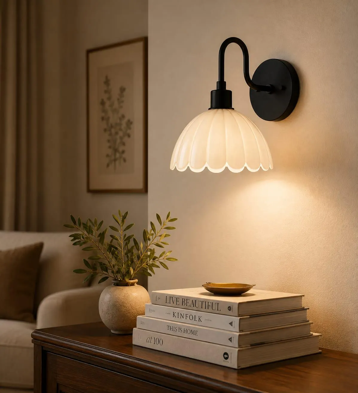 Handcrafted Brass Wall Sconce, Sculptural Modern Lighting Fixture, Warm Glow