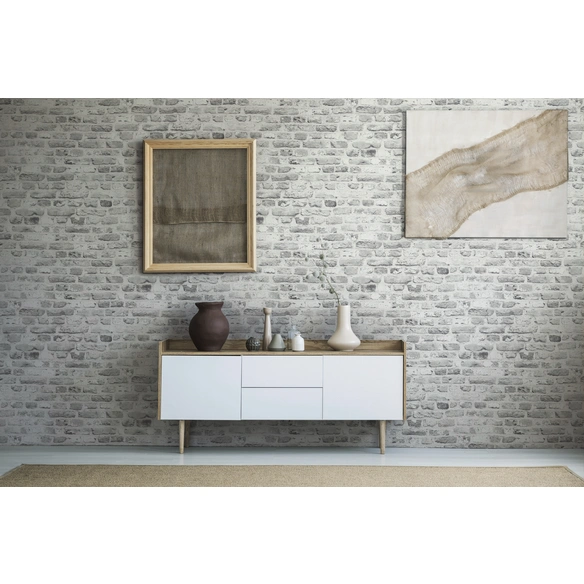 Vliestapete, BxL: 53 x 1005 cm, hellgrau