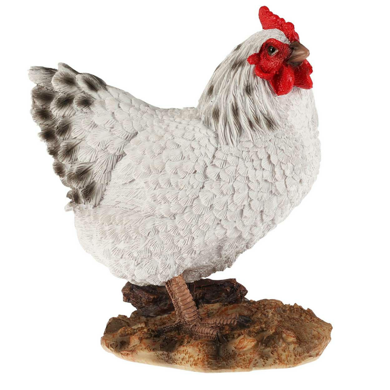 Figurka ogrodowa Kura biała 19 cm dekoracyjna