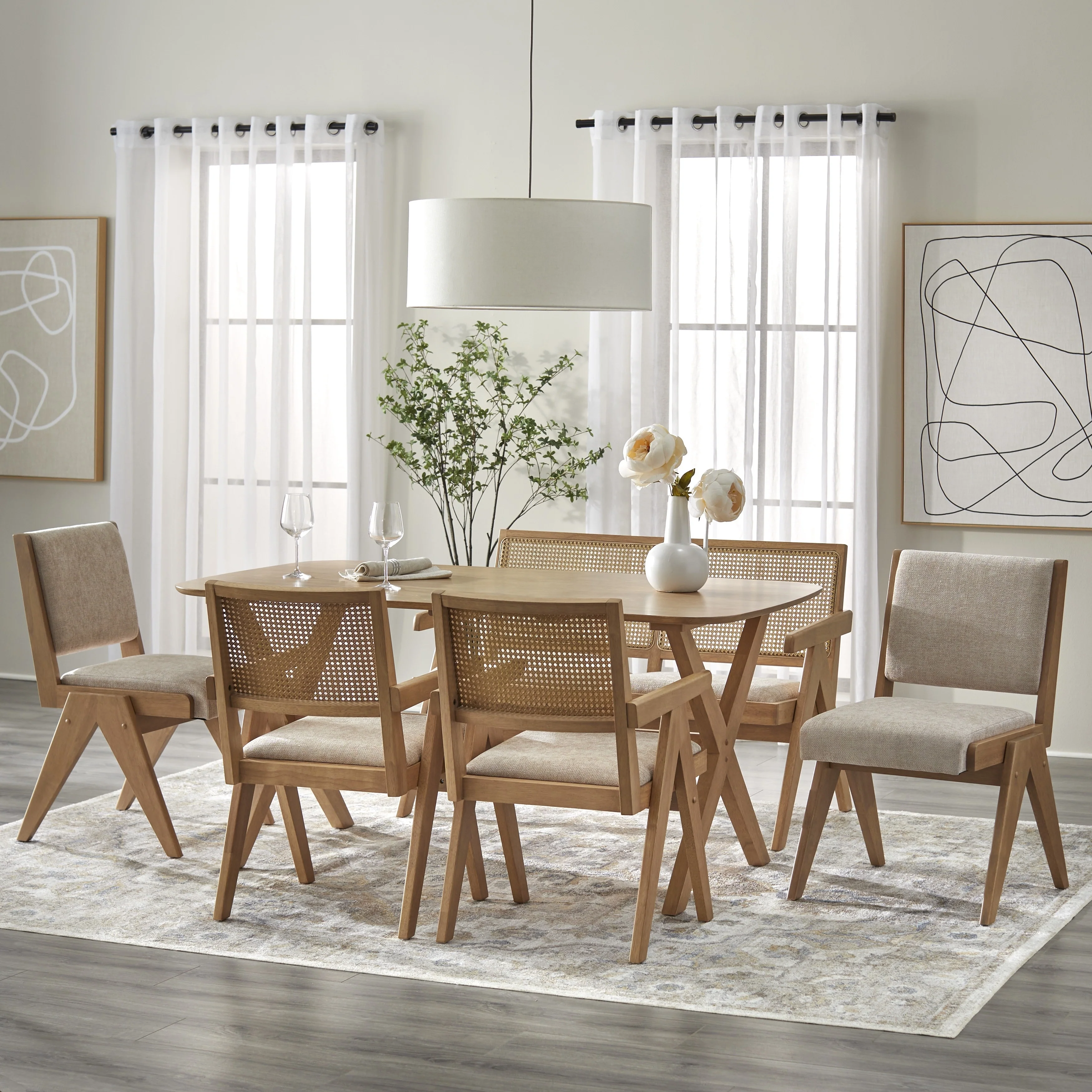 Lifestorey Baywood Solid Wood 5-Piece Dining Set