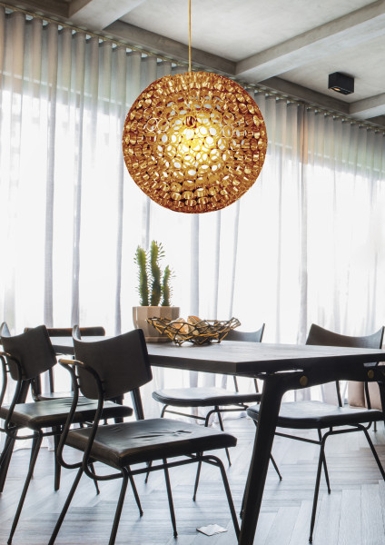Lampa wisząca miedziana Abros 1xE27x60W wym: 120x50x50 cm Candellux