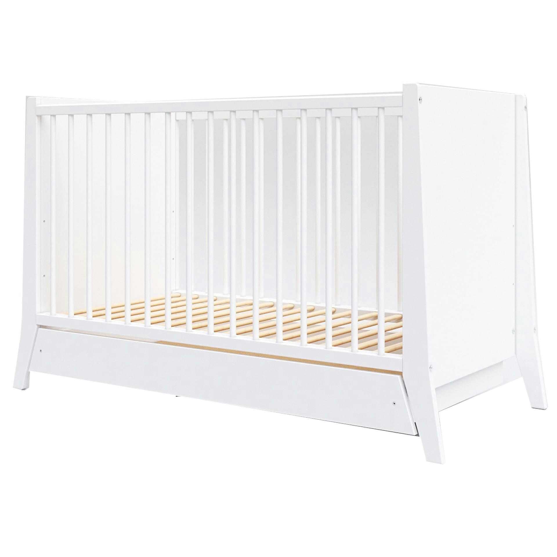 ZOÉ - Lit bébé évolutif en bois blanc avec tiroir - 120x60 cm