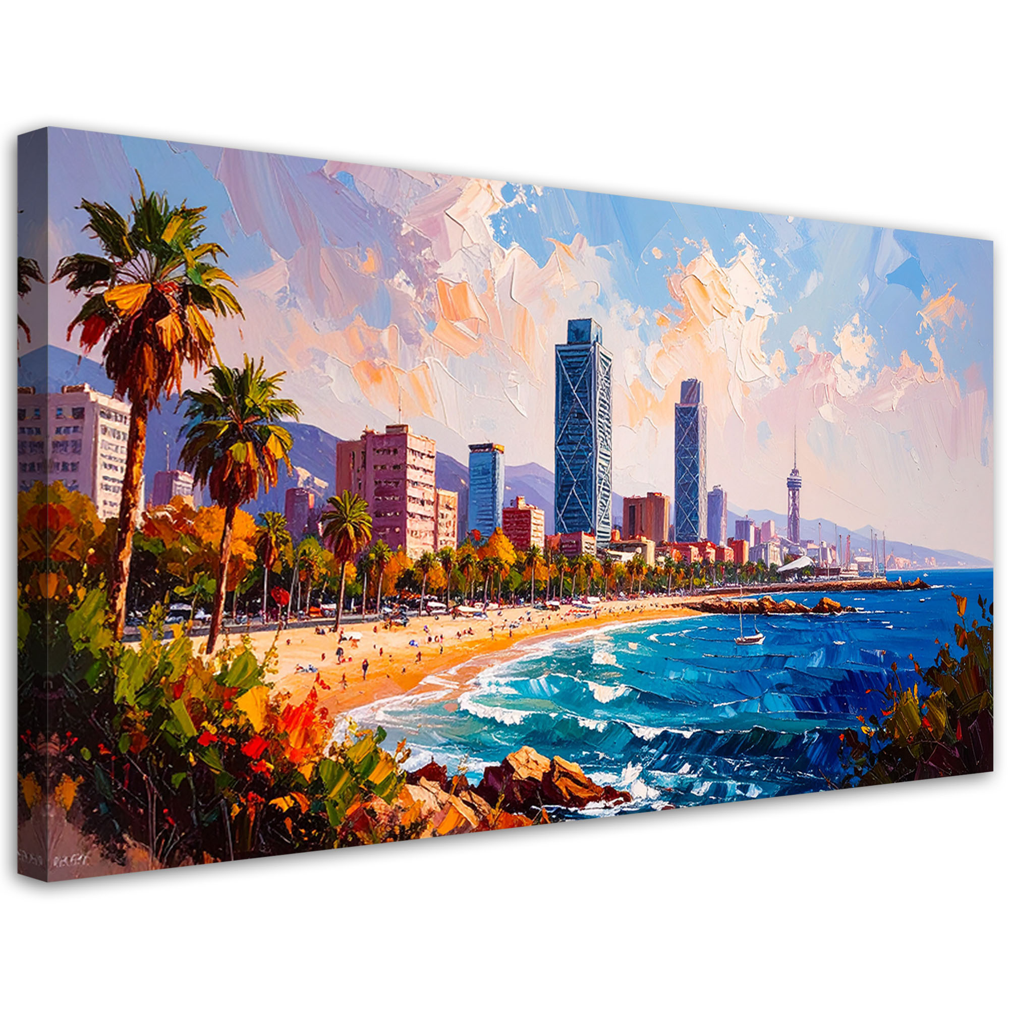 Obraz na płótnie do salonu sypialni, Plaża Barcelona Hiszpania 80x40