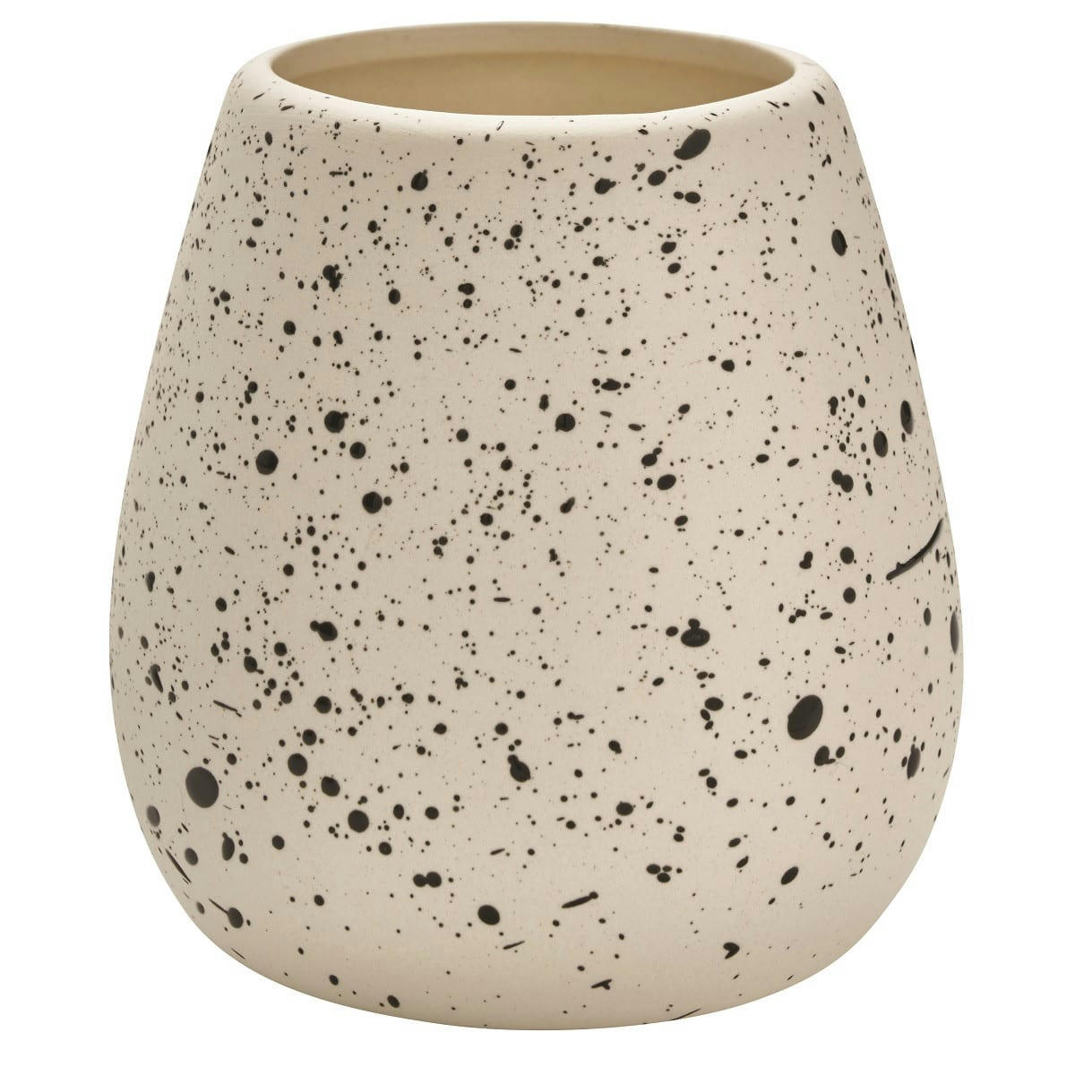 DEMY - Porte brosse à dents en céramique blanc tacheté à la main