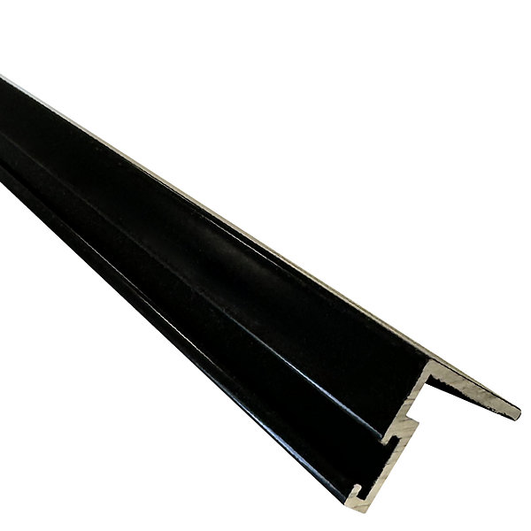 Cornière basse pour placard coulissant, rainure pour balai anti-poussière 1500mm - Laqué noir