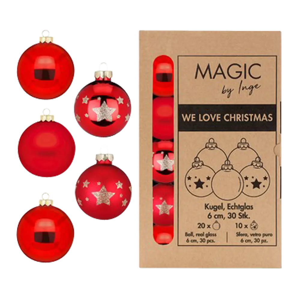 Weihnachtskugel-Set 30-teilig Magic