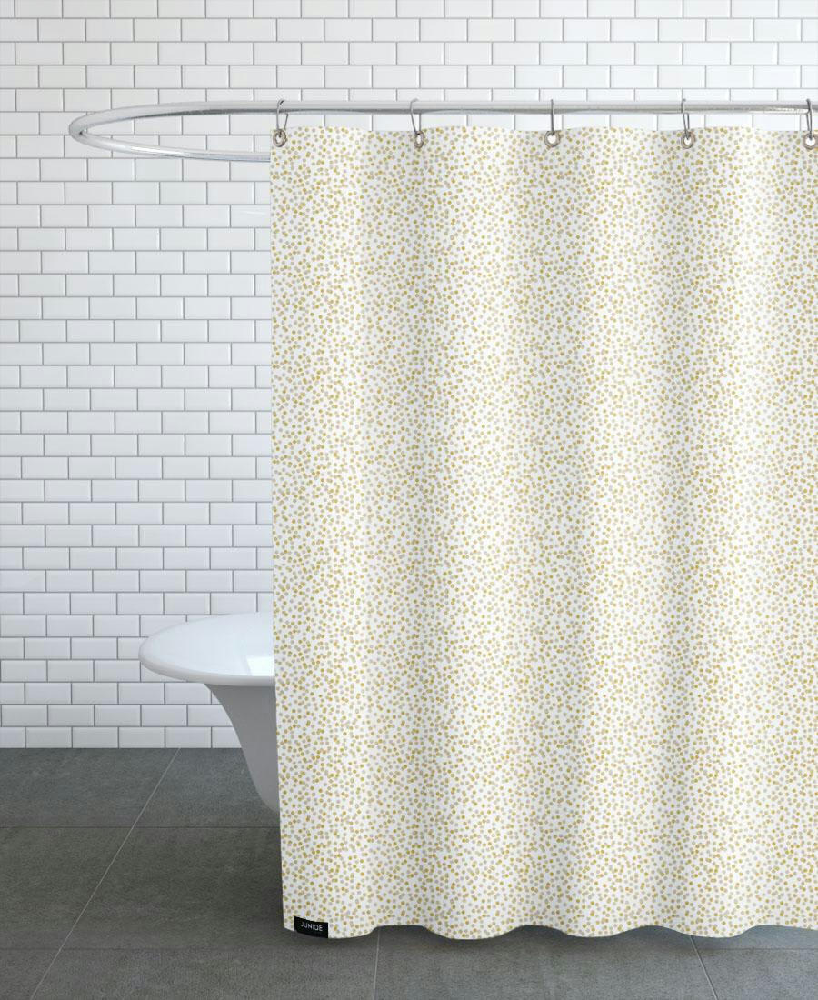 GOLD CONFETTI - Rideau de douche en polyester en jaune 150x200