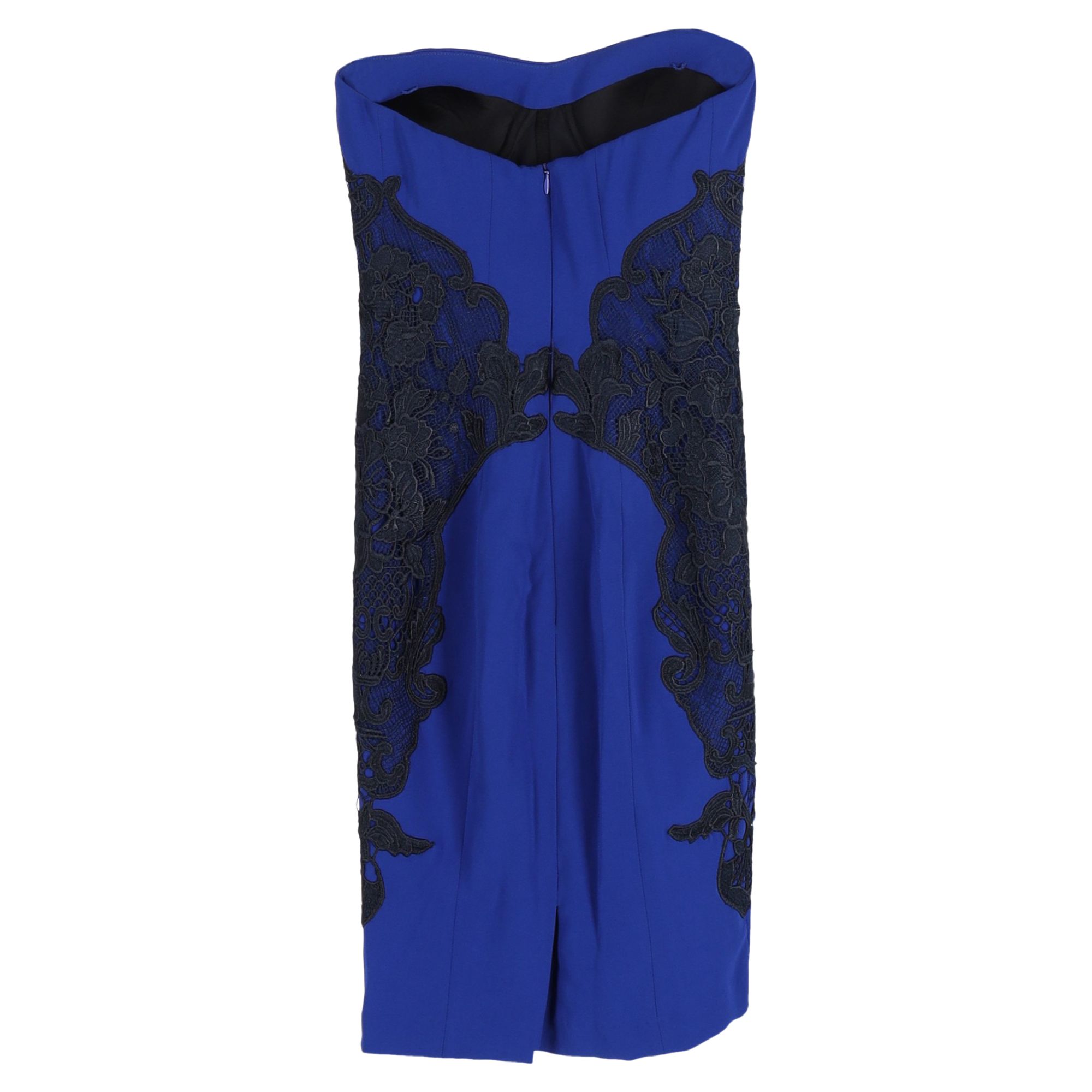 Diane Von Furstenberg Preloved Isabella Cosmic Lace Strapless Dress in Blue Triacetate