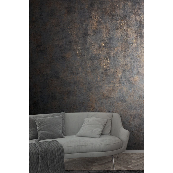 Vliestapete, LxB: 1005x53 cm, schwarz-kupferfarben