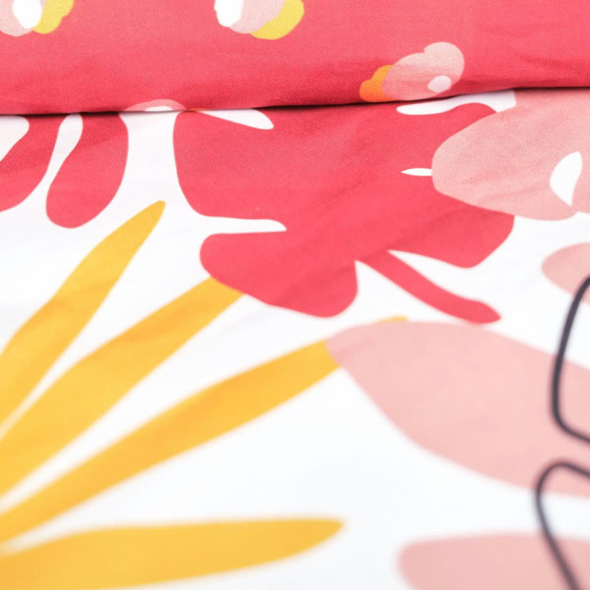 - Parure de lit en Polyester Rouge 220x240 cm