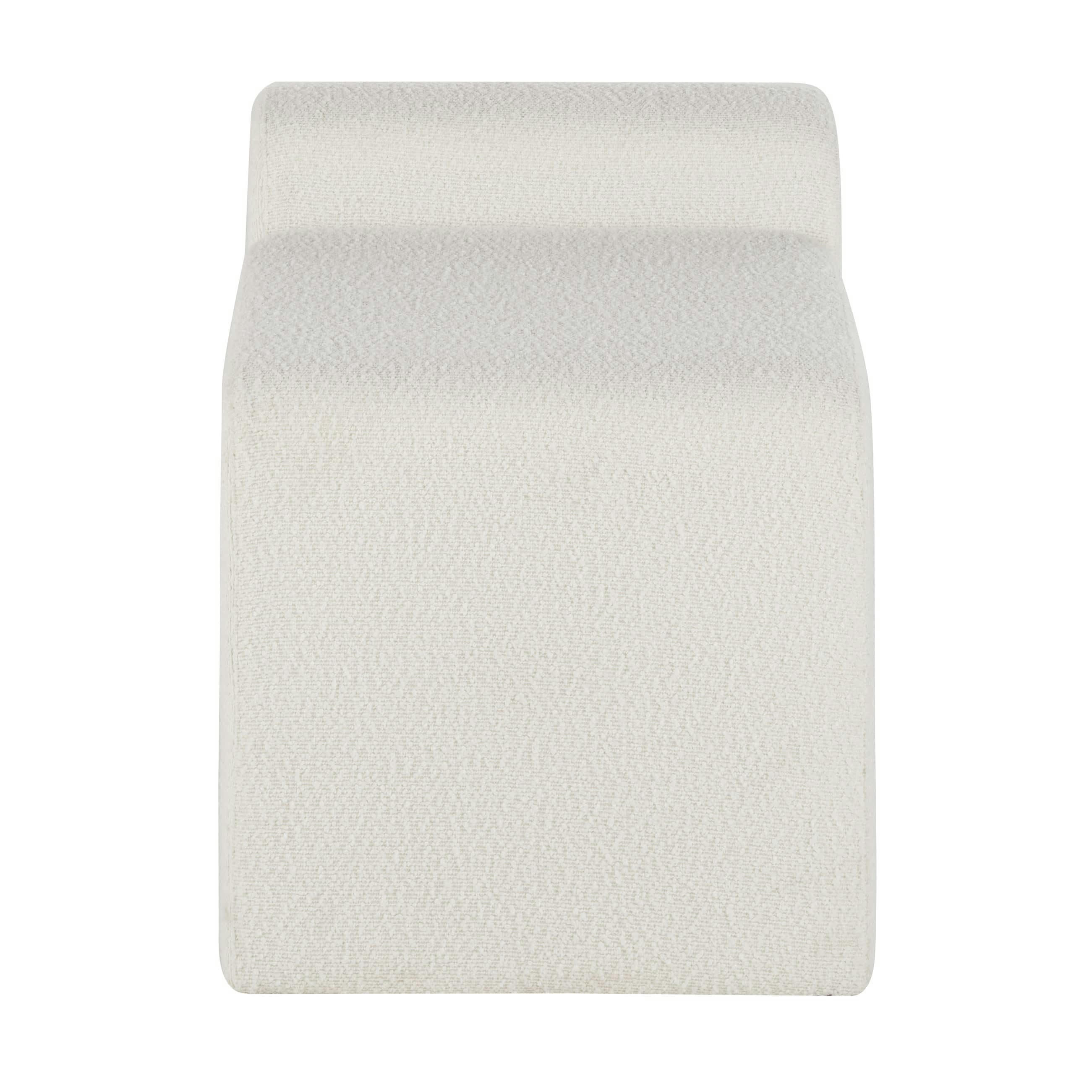 AGATHA - Pouf en tissu effet laine bouclée