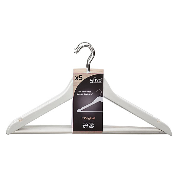5 cintres en bois Blanc - 5Five