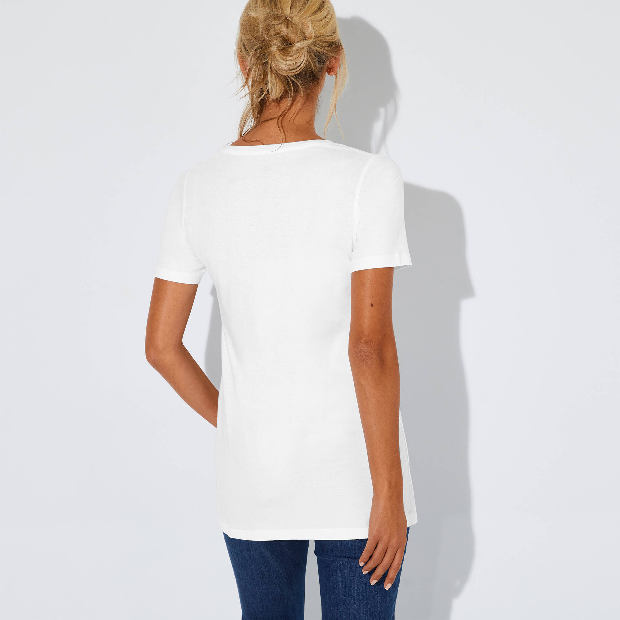 T-shirt uni col rond, coton biologique(**)