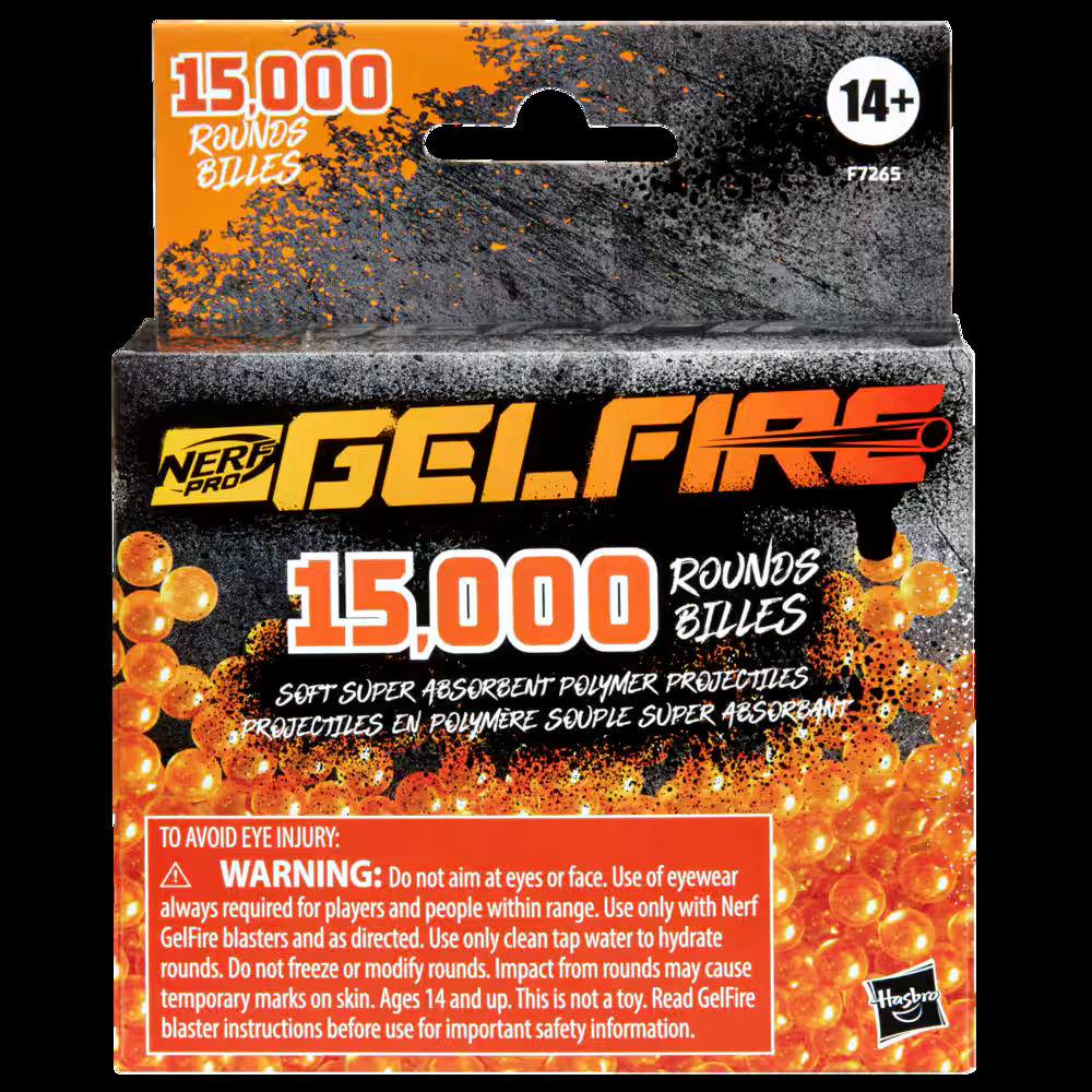 Nerf Pro Gelfire Refills, Super Absorbent Projectiles, 15,000-pk
