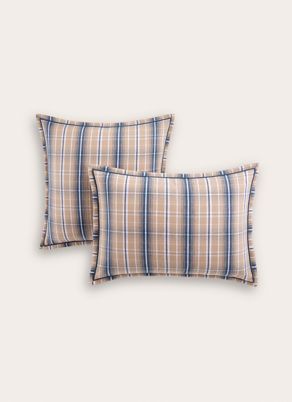 LOT DE 2 TAIES D'OREILLER EN FLANELLE CARIBOU BLEU
