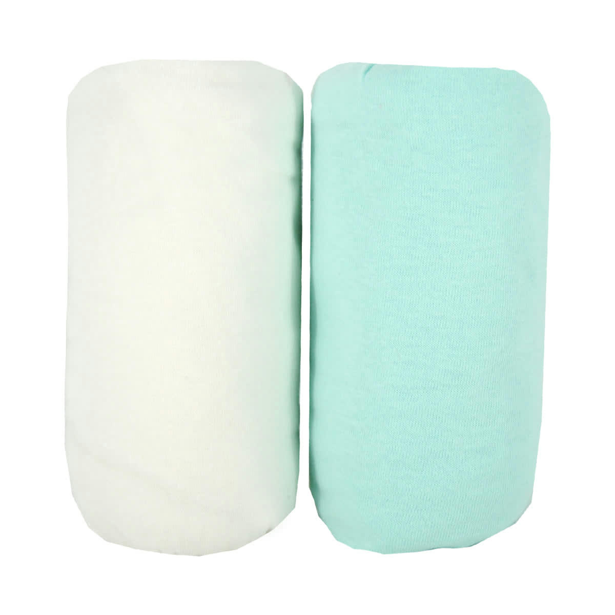 - Lot de 2 draps housse bébé en coton bleu et blanc 60x120 cm