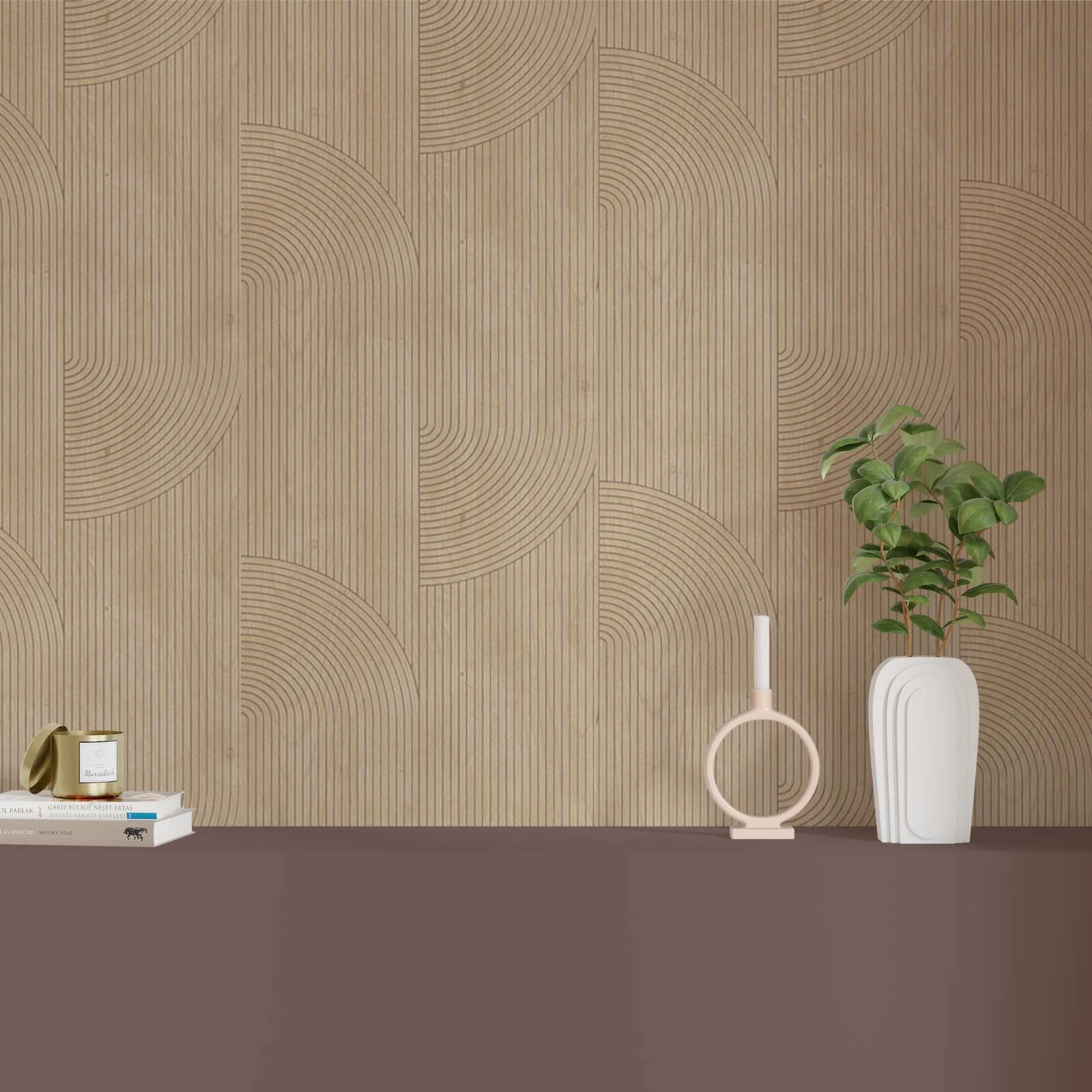 Papier peint intissé STANISLAS coloris marron glacé