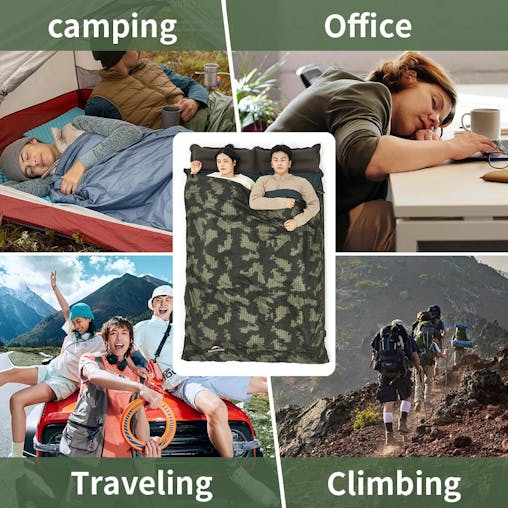 NNEOBA Camouflage Ultralight Waterproof Sleeping BagSplicable 3-Season Green