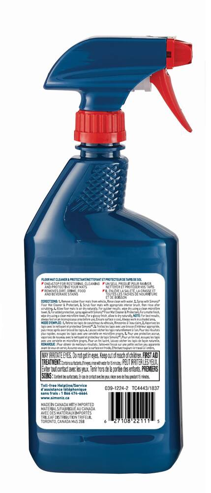 SIMONIZ Car Rubber Floor Mat Cleaner Spray, 473-mL