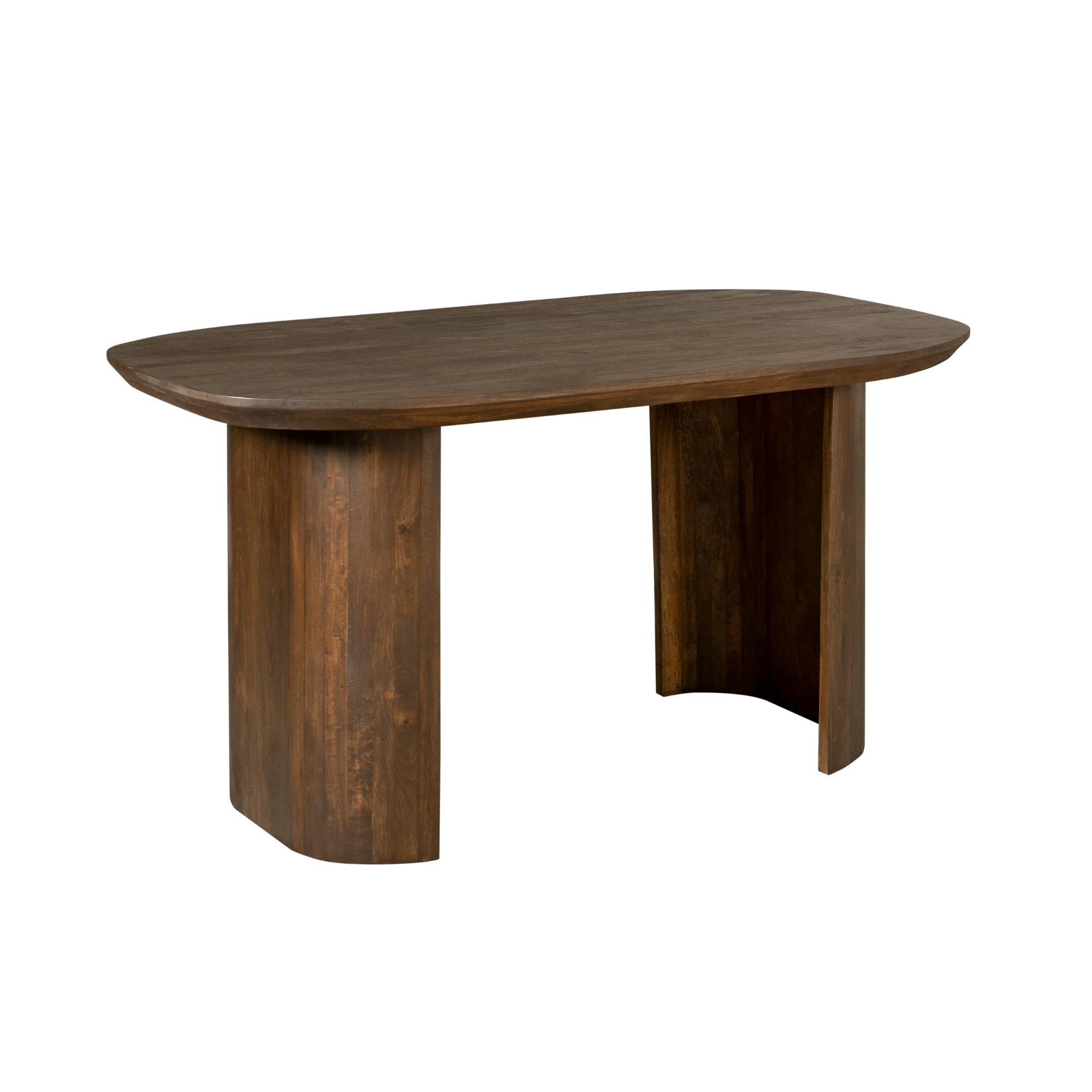 Bureau en bois foncé à pieds courbes 150 cm ALMA