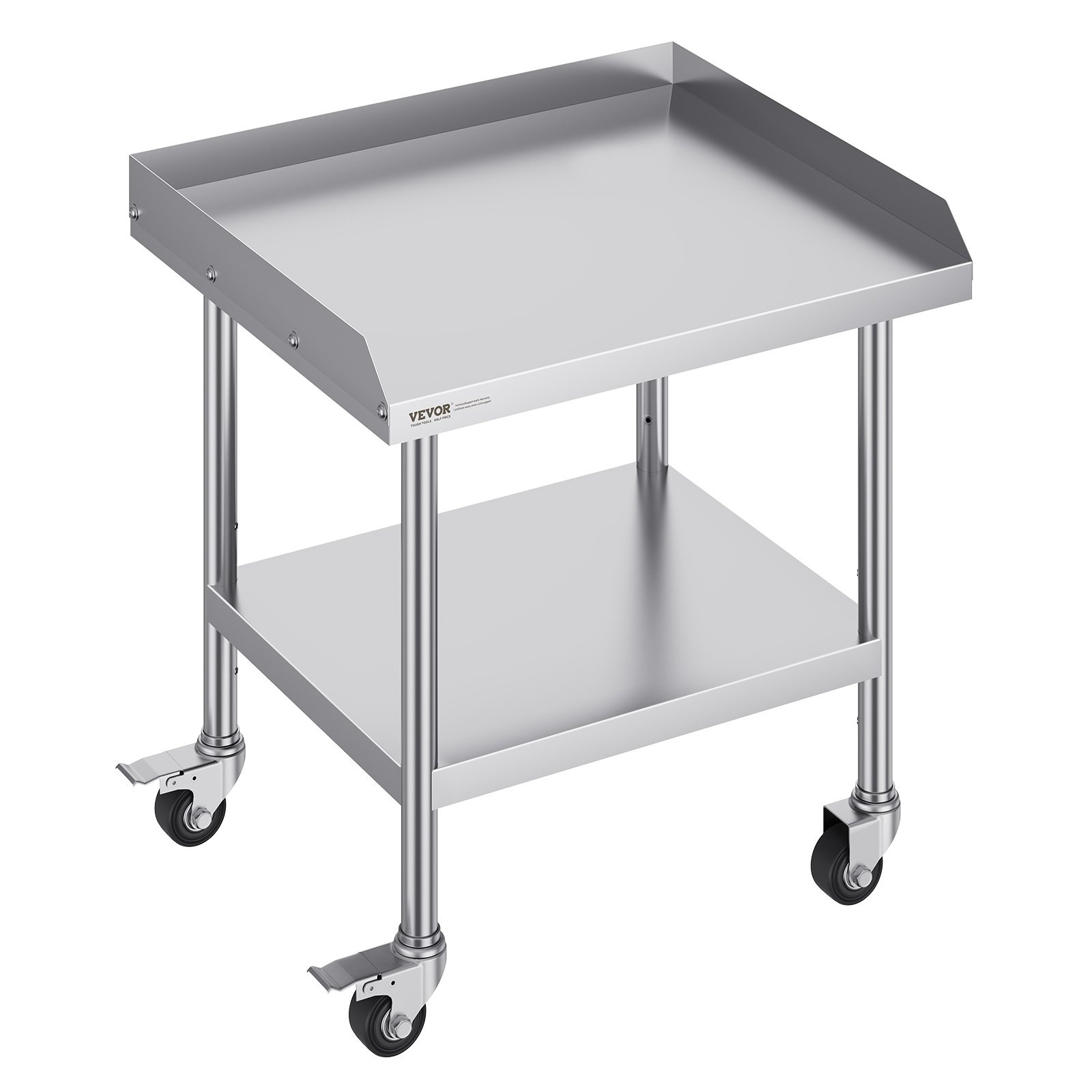 Stół gastronomiczny nierdzewny 61x71cm na kółkach mobilny blat hartowany