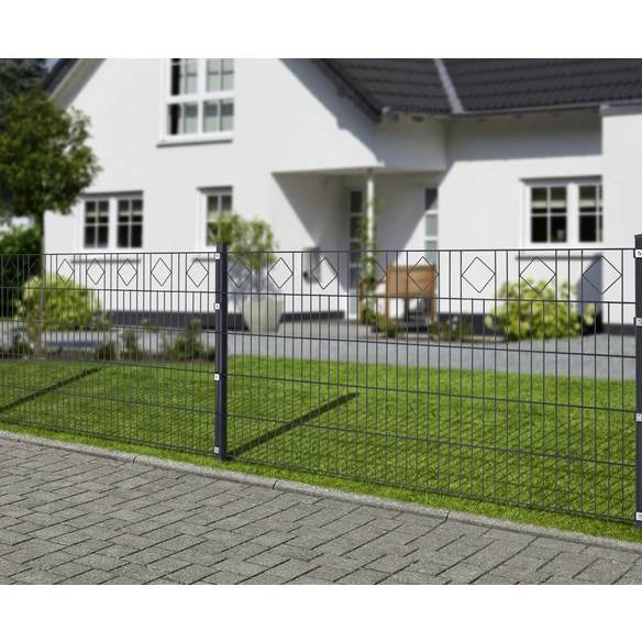 Dekorzaun-Matte, HxLxT: 100 x 200 x 1,7 cm, Stahl, anthrazit