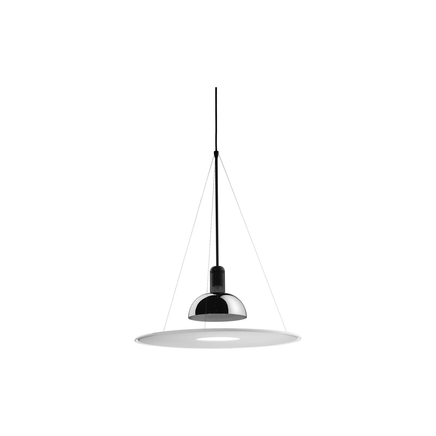 Frisbi loftlampe, sort/st&aring;l