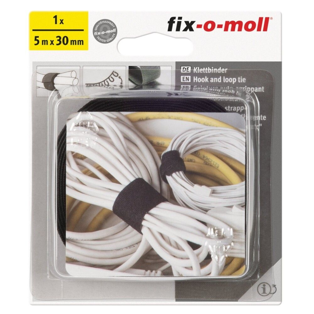 STRIPS FIX-O-MOLL SVART 30MM 5M
